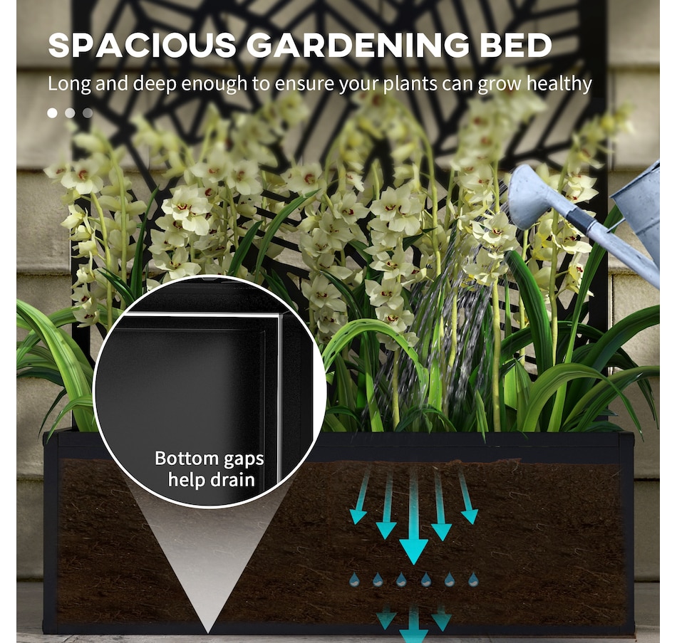 Image 988105_ALTMORE4.jpg, Product 988-105 / Price $89.99, Outsunny Metal Raised Garden Bed with Privacy Screen, Black from Outsunny on TSC.ca's Home & Garden department