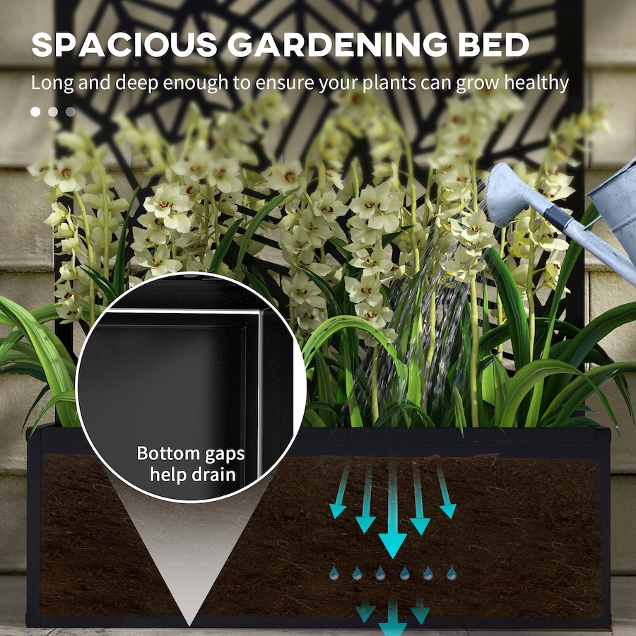 Image 988105_ALTMORE4.jpg, Product 988-105 / Price $99.99, Outsunny Metal Raised Garden Bed with Privacy Screen, Black from Outsunny on TSC.ca's Home & Garden department
