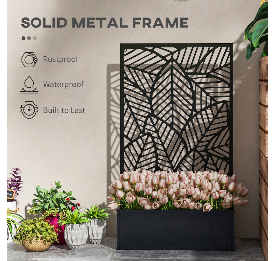 Image 988105_ALTMORE5.jpg, Product 988-105 / Price $89.99, Outsunny Metal Raised Garden Bed with Privacy Screen, Black from Outsunny on TSC.ca's Home & Garden department