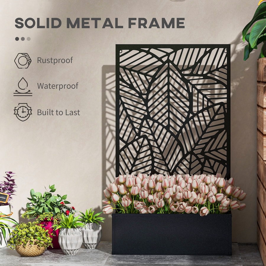 Image 988105_ALTMORE5.jpg, Product 988-105 / Price $99.99, Outsunny Metal Raised Garden Bed with Privacy Screen, Black from Outsunny on TSC.ca's Home & Garden department