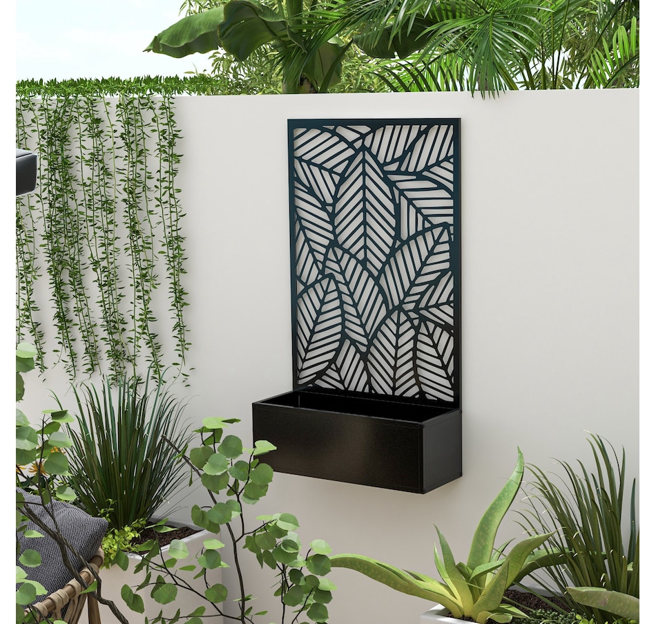 Image 988105_ALTMORE6.jpg, Product 988-105 / Price $89.99, Outsunny Metal Raised Garden Bed with Privacy Screen, Black from Outsunny on TSC.ca's Home & Garden department