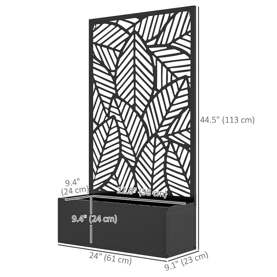 Image 988105_ALTMORE9.jpg, Product 988-105 / Price $99.99, Outsunny Metal Raised Garden Bed with Privacy Screen, Black from Outsunny on TSC.ca's Home & Garden department