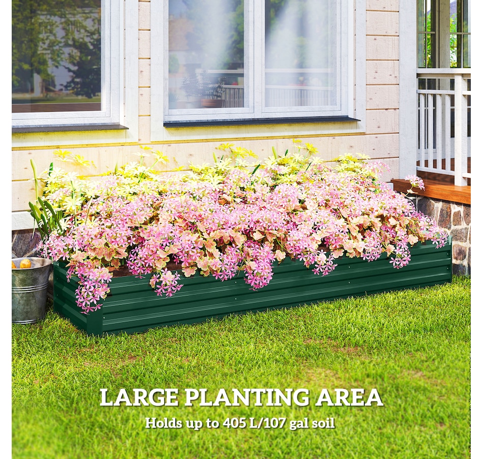 Image 988107_ALTMORE3.jpg, Product 988-107 / Price $79.99, Outsunny 8x2x1ft Raised Garden Bed Large Galvanized Elevated Planter Box from Outsunny on TSC.ca's Home & Garden department