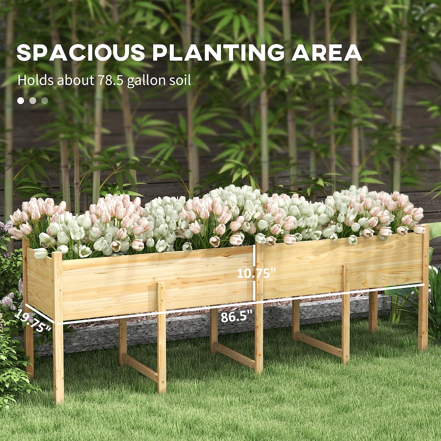 Image 988108_ALTMORE3.jpg, Product 988-108 / Price $189.99, Outsunny Extra Large Wooden Planter Box with Legs & Drain Holes, Natural from Outsunny on TSC.ca's Home & Garden department