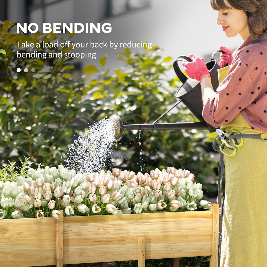 Image 988108_ALTMORE6.jpg, Product 988-108 / Price $189.99, Outsunny Extra Large Wooden Planter Box with Legs & Drain Holes, Natural from Outsunny on TSC.ca's Home & Garden department