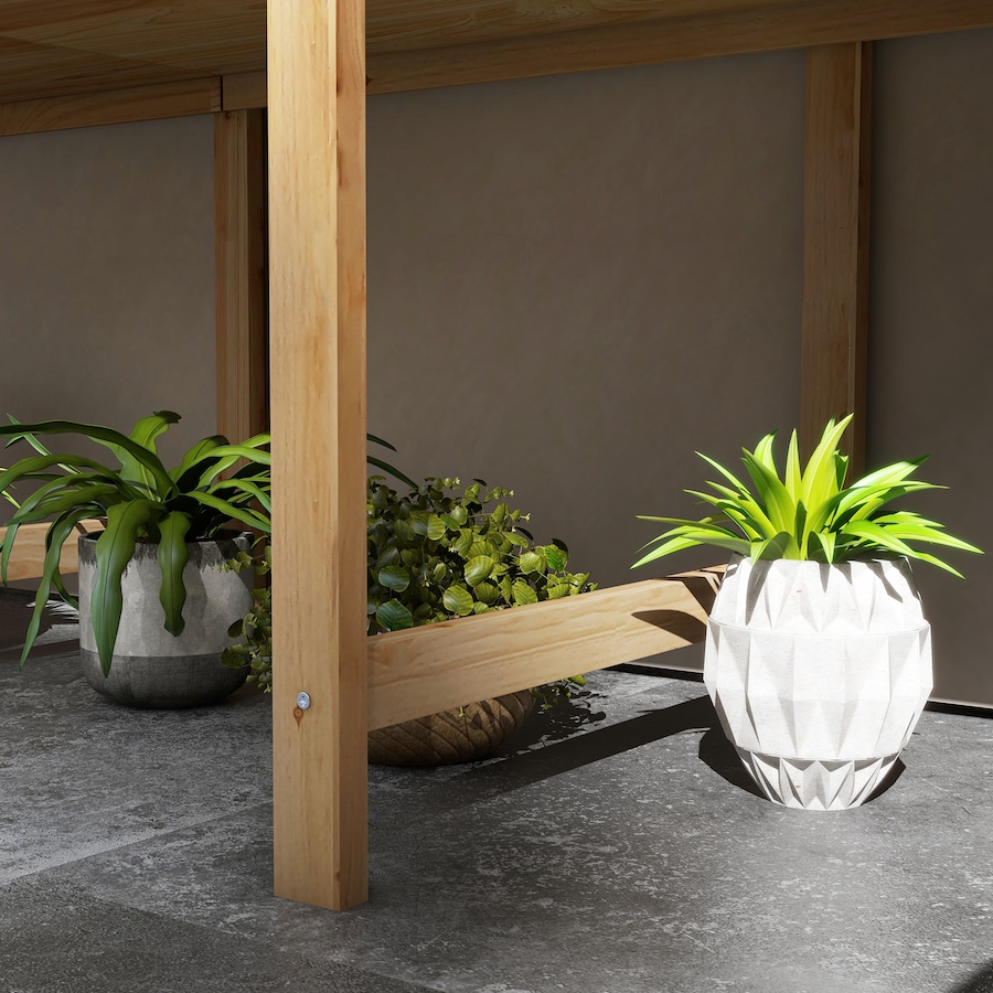 Image 988108_ALTMORE8.jpg, Product 988-108 / Price $189.99, Outsunny Extra Large Wooden Planter Box with Legs & Drain Holes, Natural from Outsunny on TSC.ca's Home & Garden department