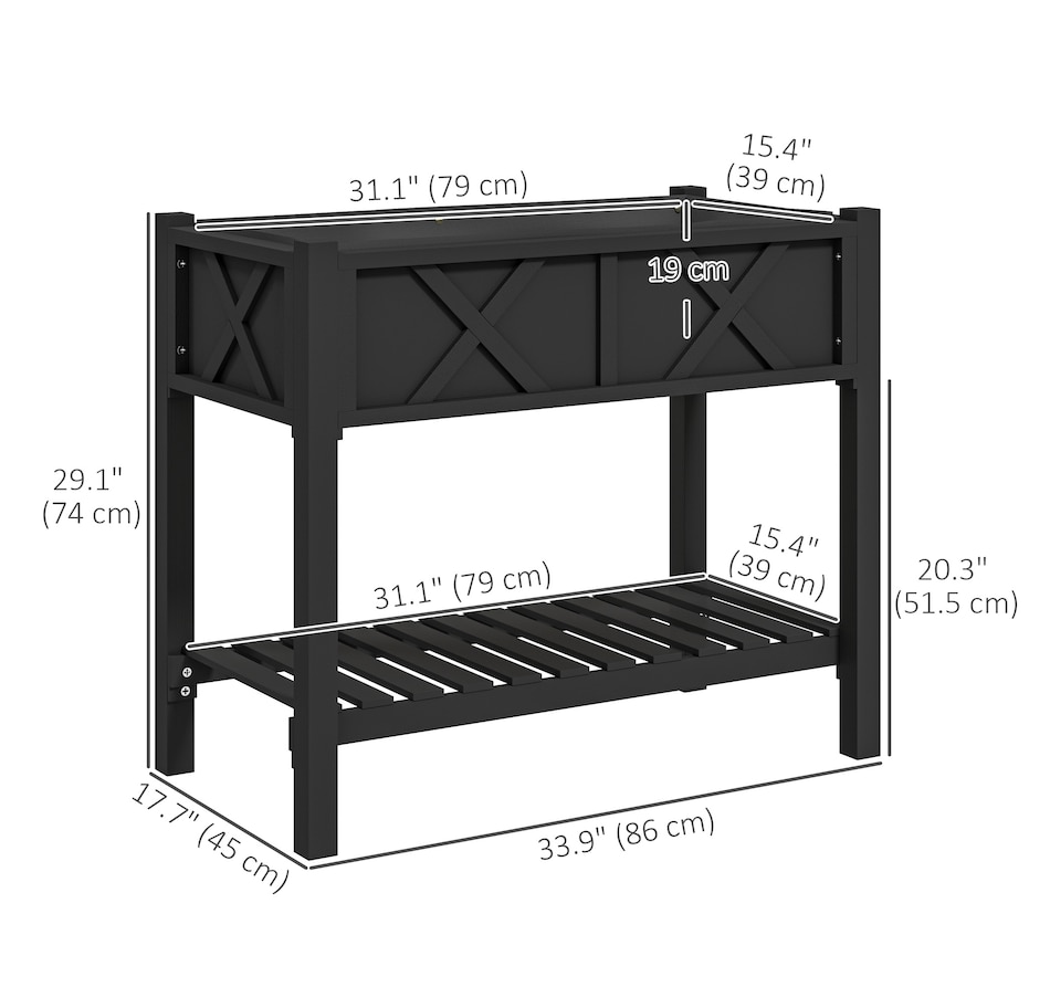 Image 988112_ALTMORE2.jpg, Product 988-112 / Price $109.99, Outsunny Wooden Raised Planter Box, Flower Bed, 34" x 18" x 30", Black from Outsunny on TSC.ca's Home & Garden department