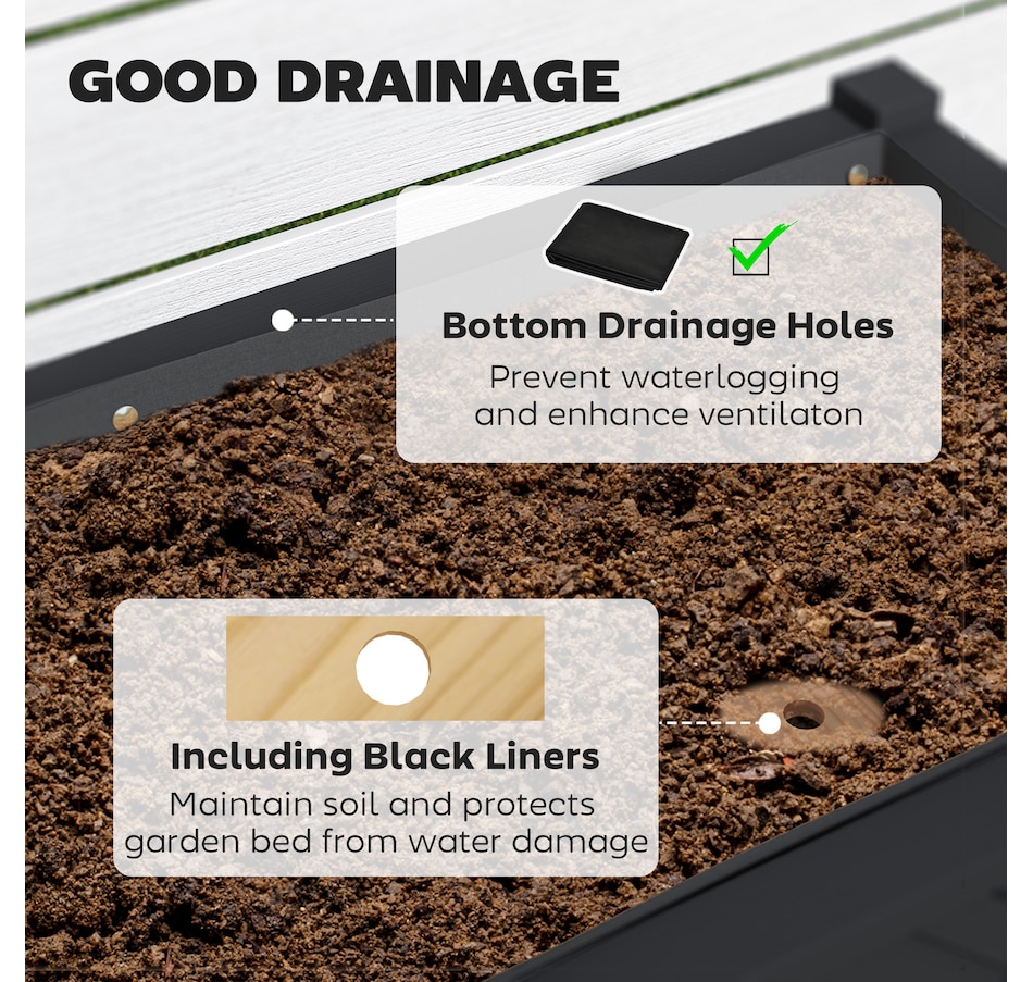 Image 988112_ALTMORE4.jpg, Product 988-112 / Price $109.99, Outsunny Wooden Raised Planter Box, Flower Bed, 34" x 18" x 30", Black from Outsunny on TSC.ca's Home & Garden department