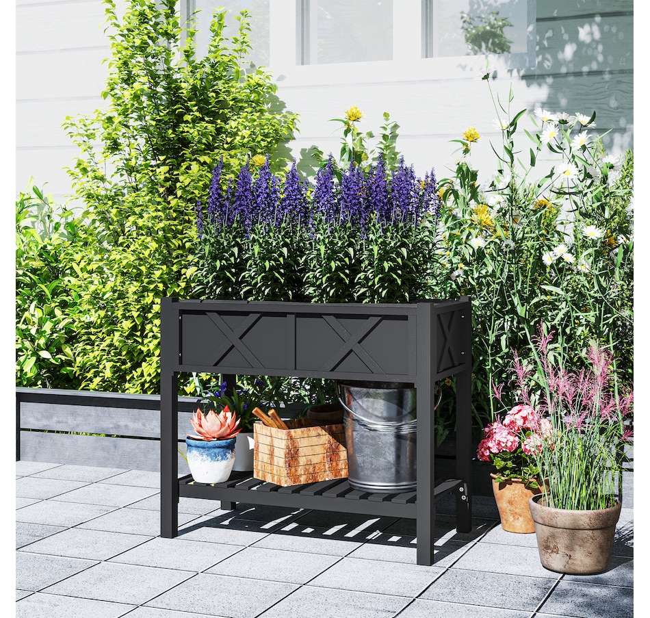 Image 988112_ALTMORE8.jpg, Product 988-112 / Price $109.99, Outsunny Wooden Raised Planter Box, Flower Bed, 34" x 18" x 30", Black from Outsunny on TSC.ca's Home & Garden department