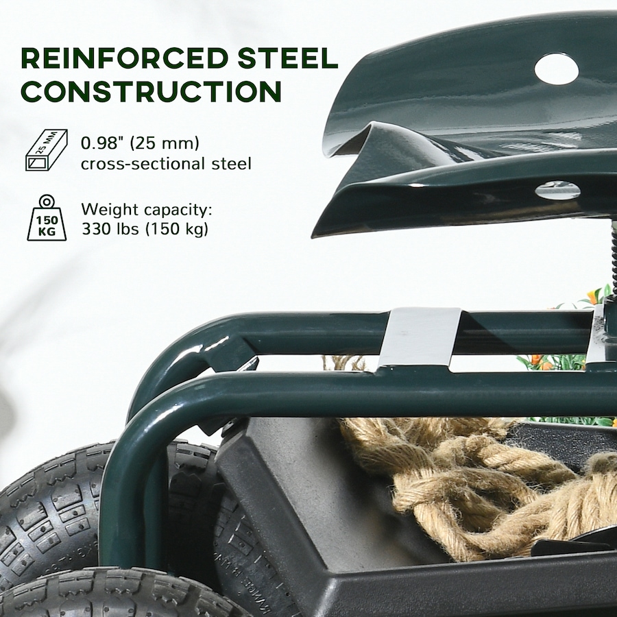 Image 988114_ALTMORE6.jpg, Product 988-114 / Price $95.99, Outsunny Garden Cart with Tool Tray, 360° Swivel & Height Adjustable Seat from Outsunny on TSC.ca's Home & Garden department