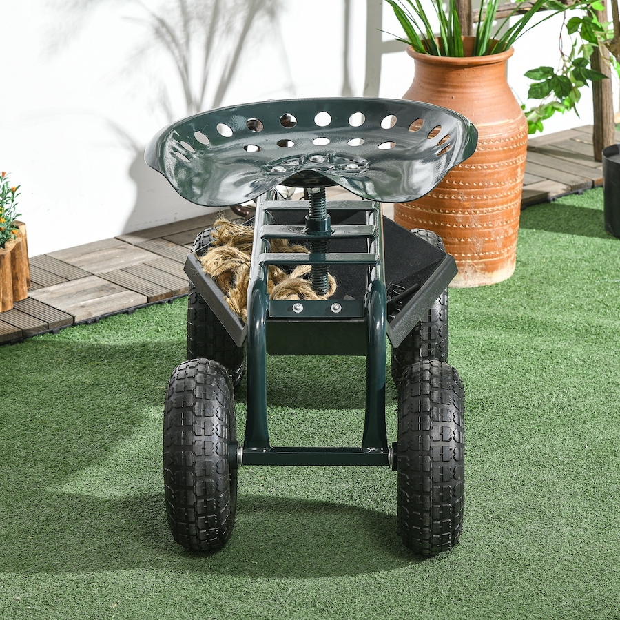 Image 988114_ALTMORE7.jpg, Product 988-114 / Price $95.99, Outsunny Garden Cart with Tool Tray, 360° Swivel & Height Adjustable Seat from Outsunny on TSC.ca's Home & Garden department