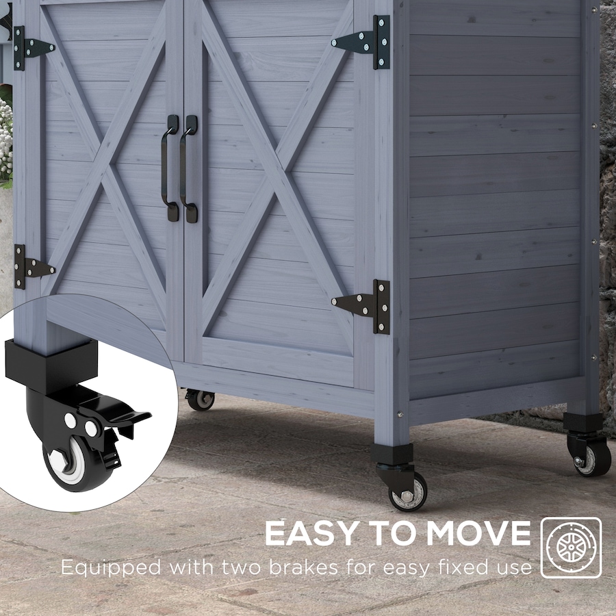 Image 988116_ALTMORE4.jpg, Product 988-116 / Price $169.99, Outsunny Outdoor Potting Bench with Storage, Wheels, Grey from Outsunny on TSC.ca's Home & Garden department