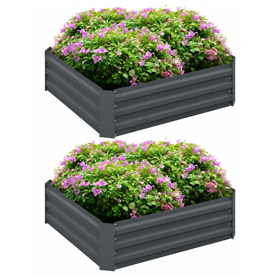 Image 988120.jpg, Product 988-120 / Price $77.99, Outsunny Raised Garden Bed, 39" x 39" x 12" Planter Box Set of 2, Dark Grey from Outsunny on TSC.ca's Home & Garden department