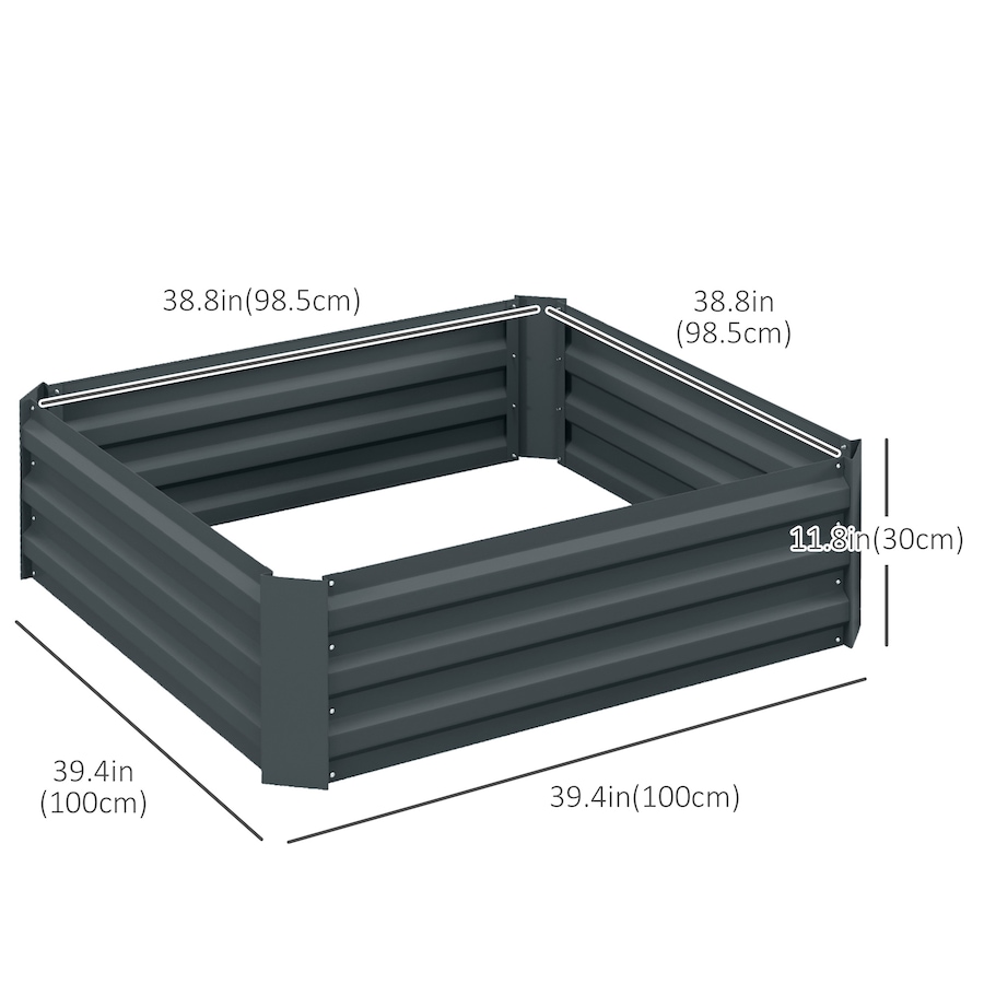 Image 988120_ALTMORE2.jpg, Product 988-120 / Price $77.99, Outsunny Raised Garden Bed, 39" x 39" x 12" Planter Box Set of 2, Dark Grey from Outsunny on TSC.ca's Home & Garden department