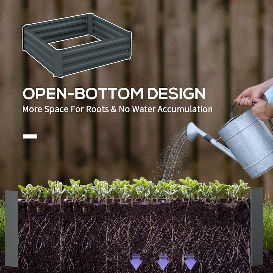 Image 988120_ALTMORE3.jpg, Product 988-120 / Price $77.99, Outsunny Raised Garden Bed, 39" x 39" x 12" Planter Box Set of 2, Dark Grey from Outsunny on TSC.ca's Home & Garden department