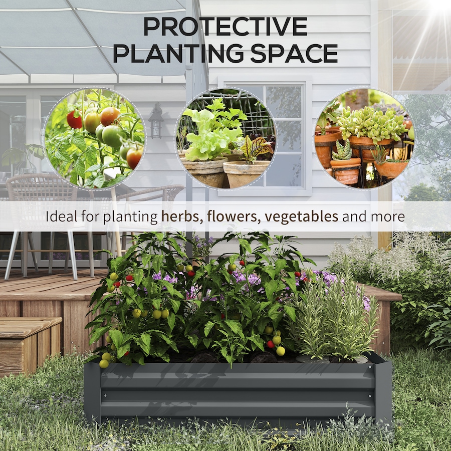 Image 988120_ALTMORE4.jpg, Product 988-120 / Price $77.99, Outsunny Raised Garden Bed, 39" x 39" x 12" Planter Box Set of 2, Dark Grey from Outsunny on TSC.ca's Home & Garden department