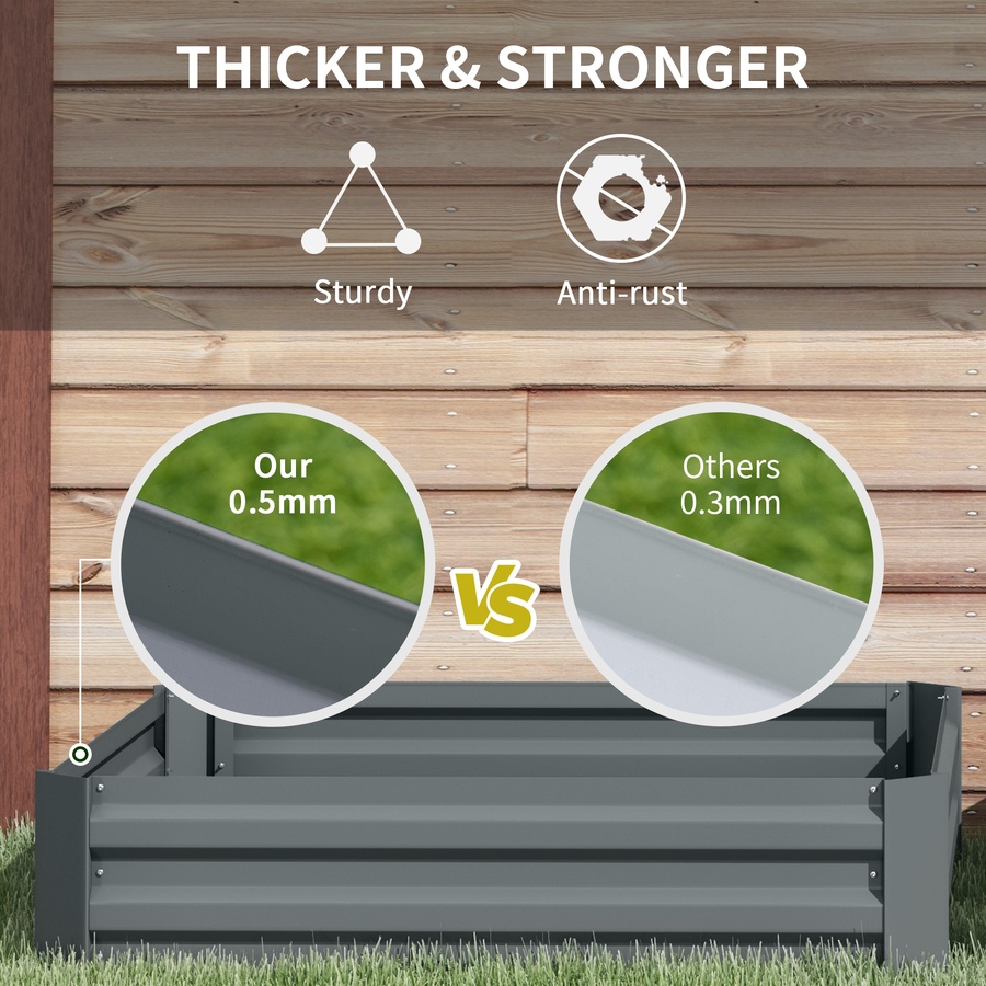 Image 988120_ALTMORE5.jpg, Product 988-120 / Price $77.99, Outsunny Raised Garden Bed, 39" x 39" x 12" Planter Box Set of 2, Dark Grey from Outsunny on TSC.ca's Home & Garden department