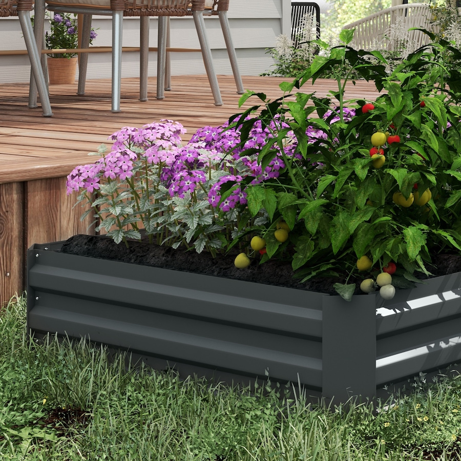 Image 988120_ALTMORE6.jpg, Product 988-120 / Price $77.99, Outsunny Raised Garden Bed, 39" x 39" x 12" Planter Box Set of 2, Dark Grey from Outsunny on TSC.ca's Home & Garden department