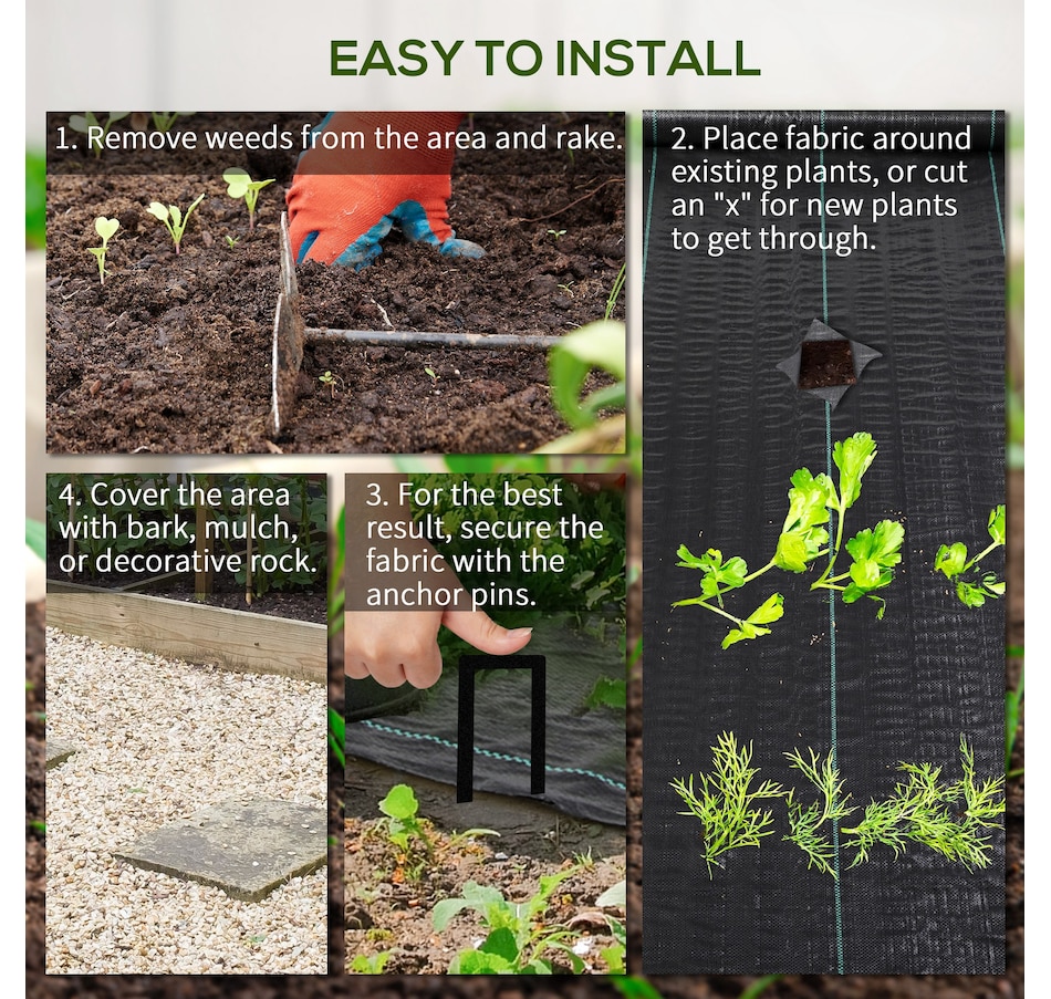 Image 988121_ALTMORE4.jpg, Product 988-121 / Price $84.99, Outsunny 6.5x164ft Weed Barrier Landscape Fabric, 4.6oz Weed Block Mat from Outsunny on TSC.ca's Home & Garden department