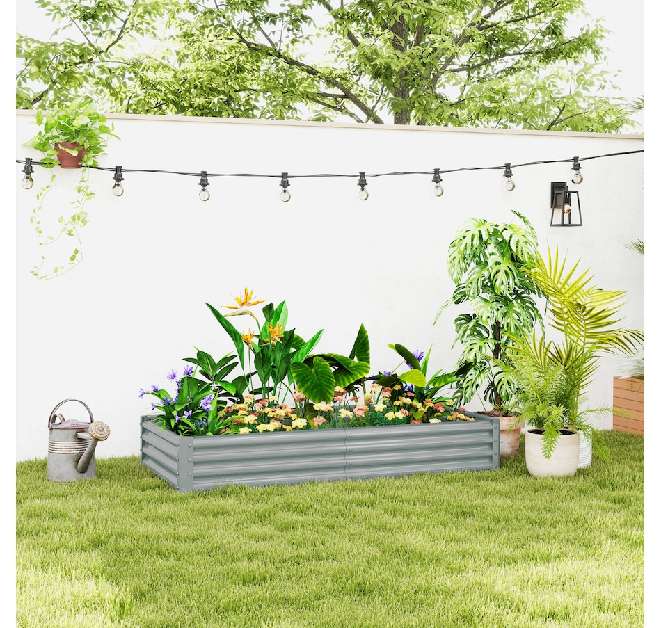 Image 988125_ALTMORE1.jpg, Product 988-125 / Price $69.99, Outsunny 6x3x1ft Galvanized Raised Garden Bed, Open Bottom, Silver from Outsunny on TSC.ca's Home & Garden department