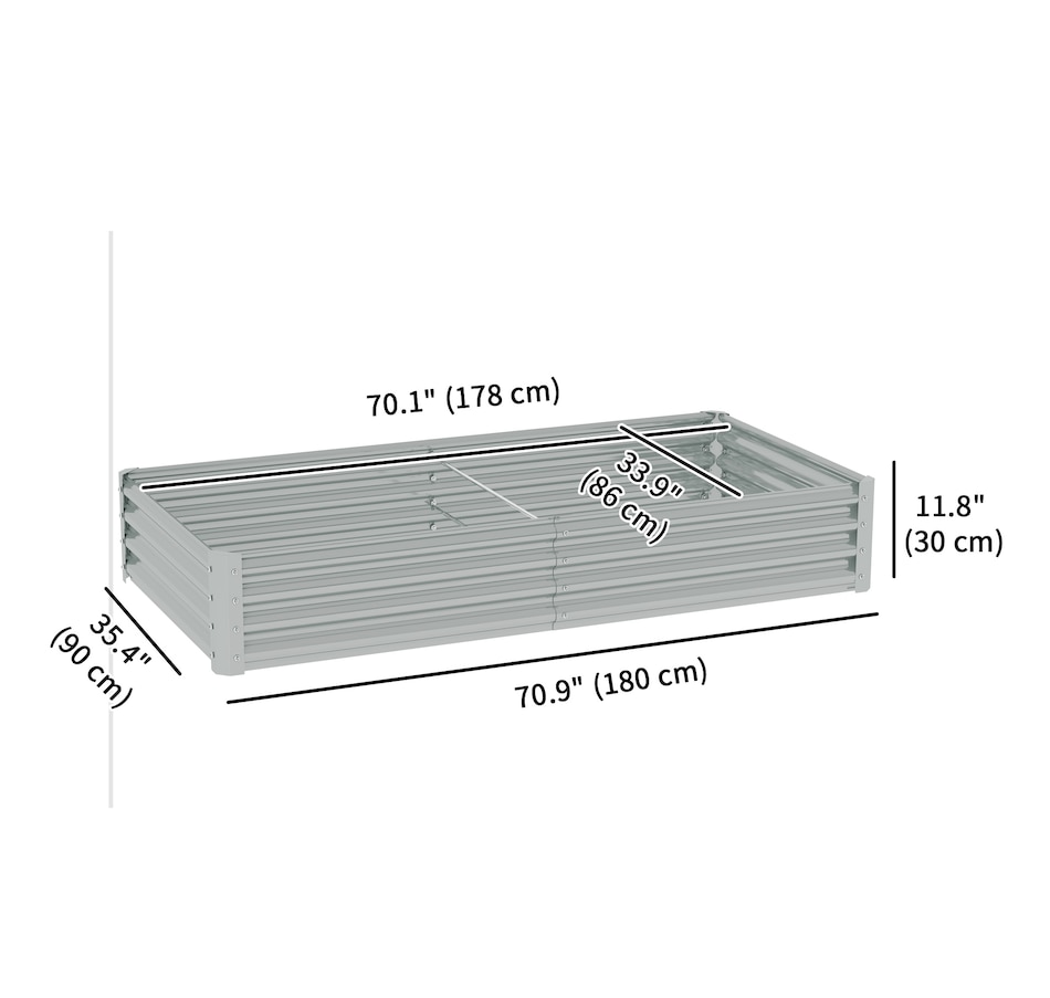 Image 988125_ALTMORE2.jpg, Product 988-125 / Price $69.99, Outsunny 6x3x1ft Galvanized Raised Garden Bed, Open Bottom, Silver from Outsunny on TSC.ca's Home & Garden department