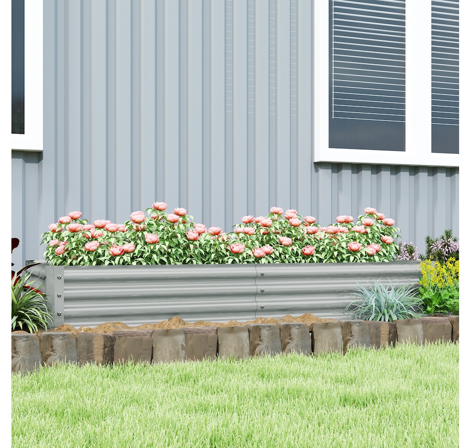 Image 988125_ALTMORE7.jpg, Product 988-125 / Price $69.99, Outsunny 6x3x1ft Galvanized Raised Garden Bed, Open Bottom, Silver from Outsunny on TSC.ca's Home & Garden department