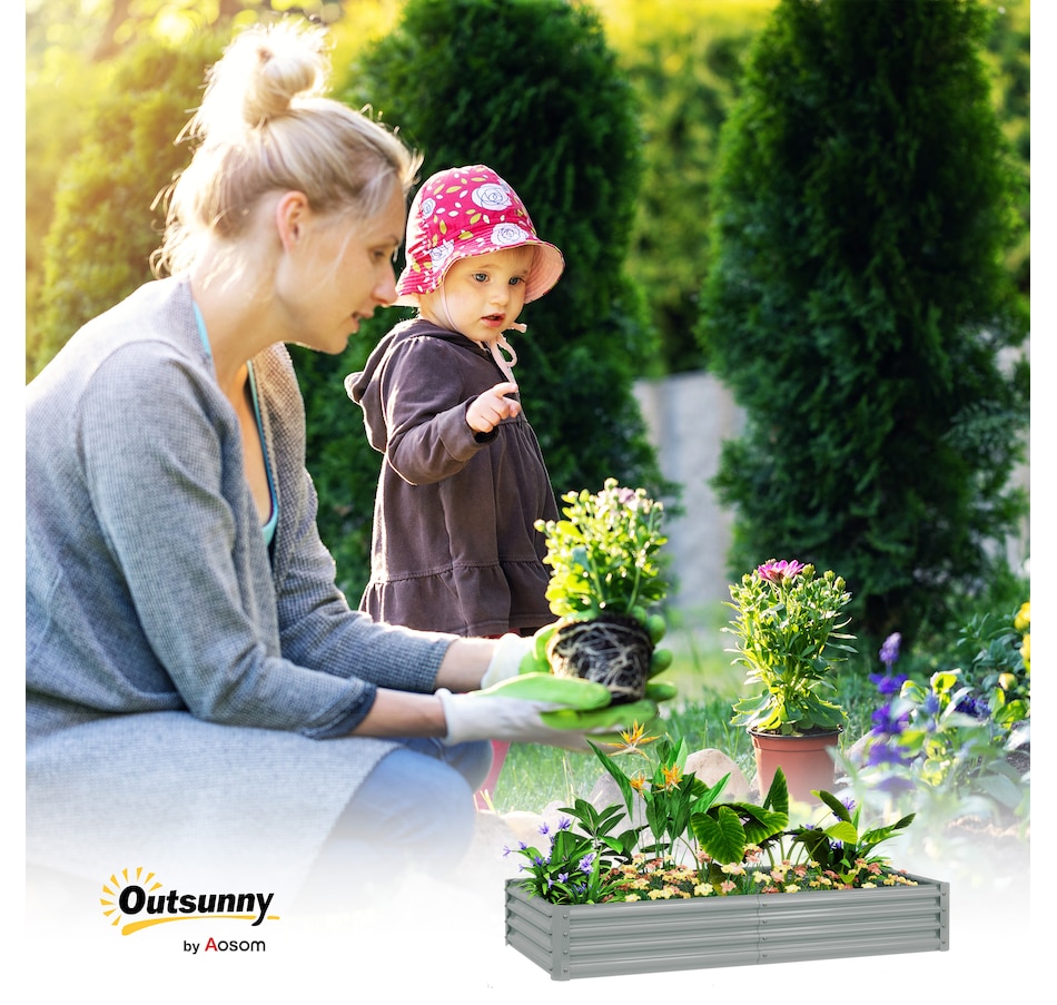 Image 988125_ALTMORE8.jpg, Product 988-125 / Price $69.99, Outsunny 6x3x1ft Galvanized Raised Garden Bed, Open Bottom, Silver from Outsunny on TSC.ca's Home & Garden department