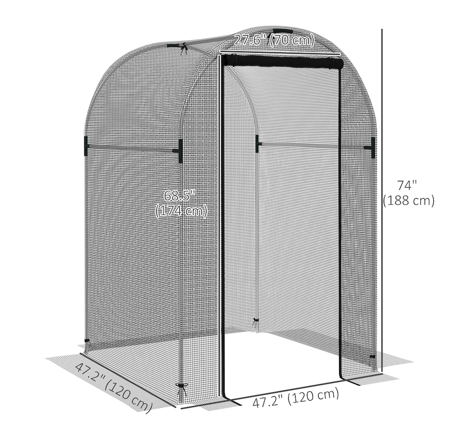 Image 988126_ALTMORE2.jpg, Product 988-126 / Price $68.99, Outsunny 4' x 4' Plant Protection Tent Crop Cage with Door, Black from Outsunny on TSC.ca's Home & Garden department