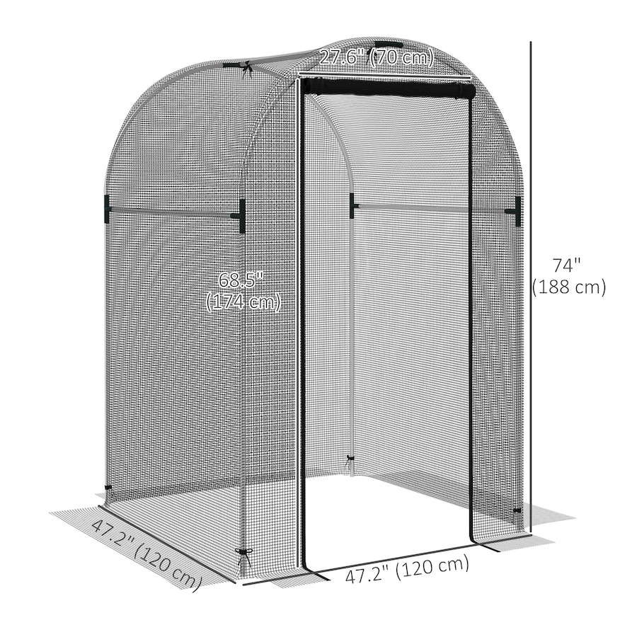 Image 988126_ALTMORE2.jpg, Product 988-126 / Price $68.99, Outsunny 4' x 4' Plant Protection Tent Crop Cage with Door, Black from Outsunny on TSC.ca's Home & Garden department
