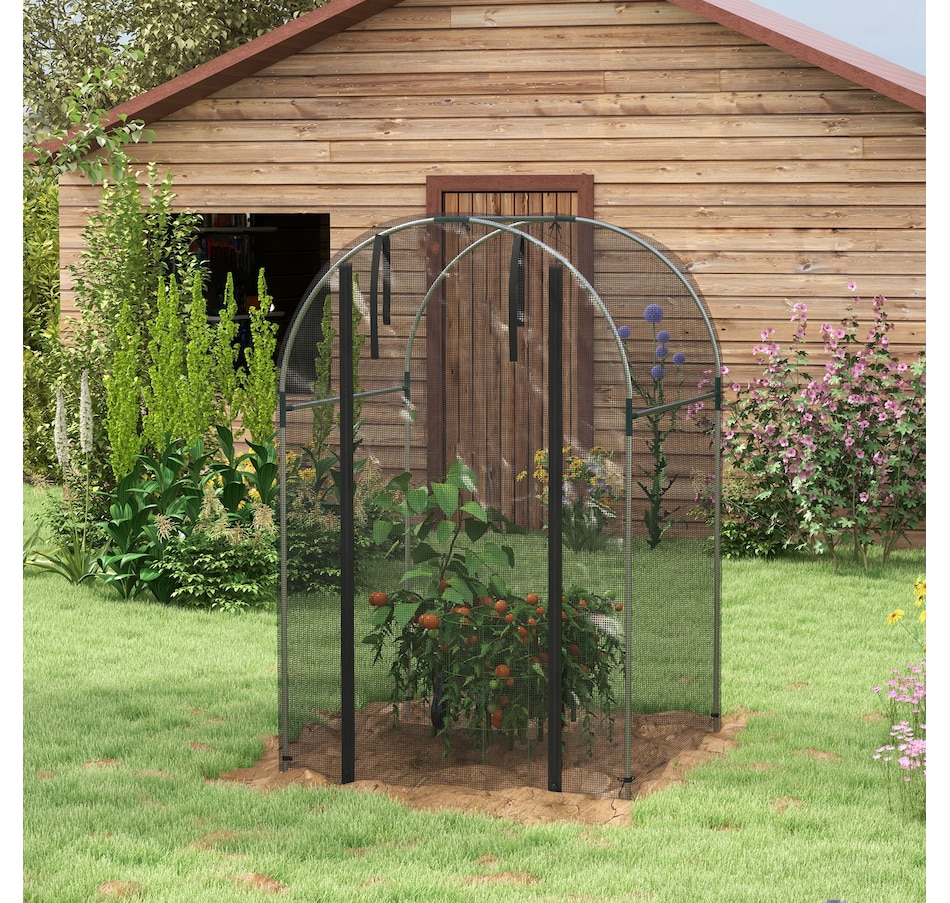 Image 988126_ALTMORE7.jpg, Product 988-126 / Price $68.99, Outsunny 4' x 4' Plant Protection Tent Crop Cage with Door, Black from Outsunny on TSC.ca's Home & Garden department