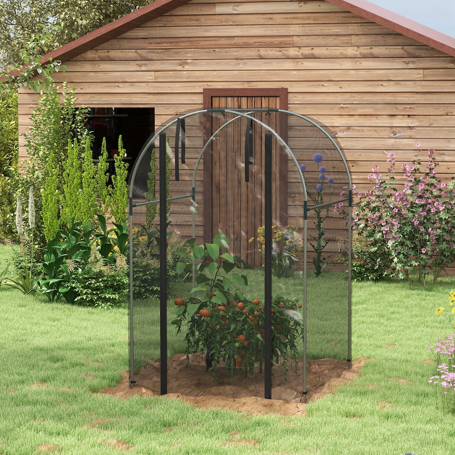 Image 988126_ALTMORE7.jpg, Product 988-126 / Price $68.99, Outsunny 4' x 4' Plant Protection Tent Crop Cage with Door, Black from Outsunny on TSC.ca's Home & Garden department