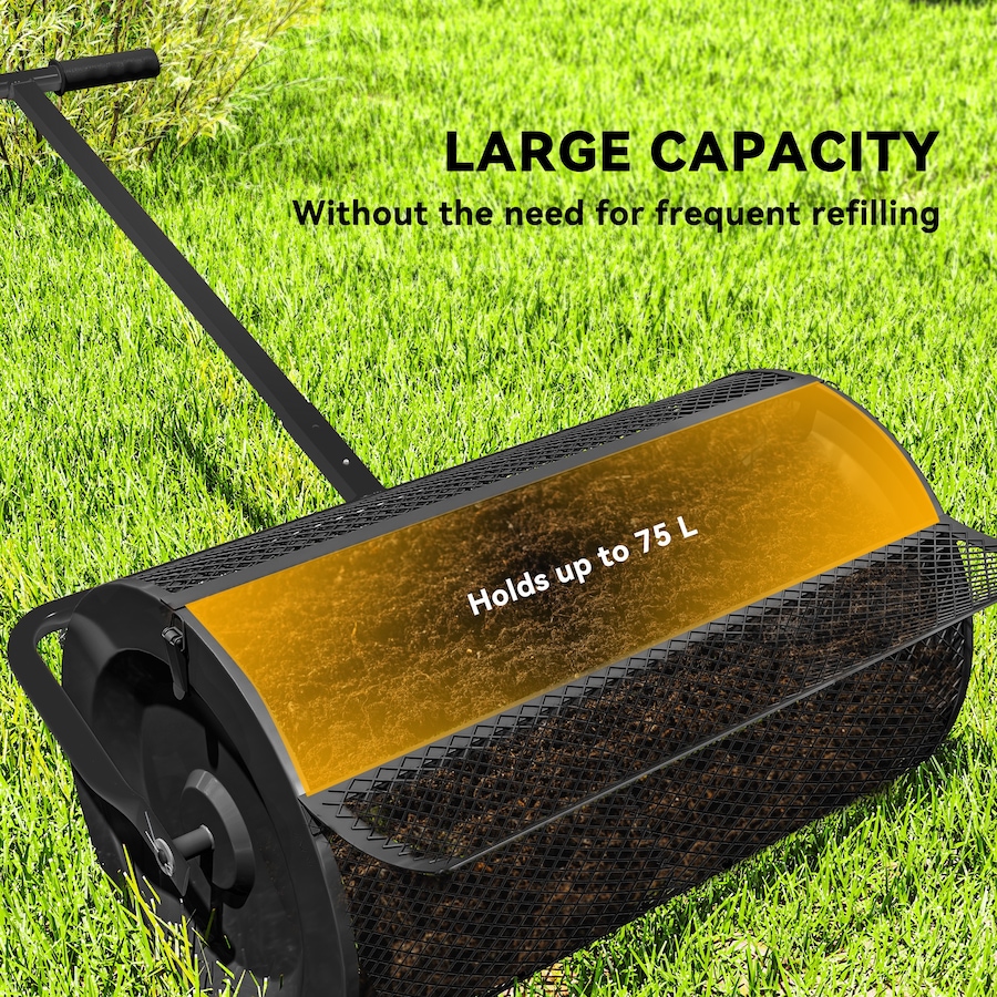 Image 988128_ALTMORE3.jpg, Product 988-128 / Price $109.99, Outsunny Compost Spreader, Peat Moss Spreader w/ Adjustable Handle, Black from Outsunny on TSC.ca's Home & Garden department