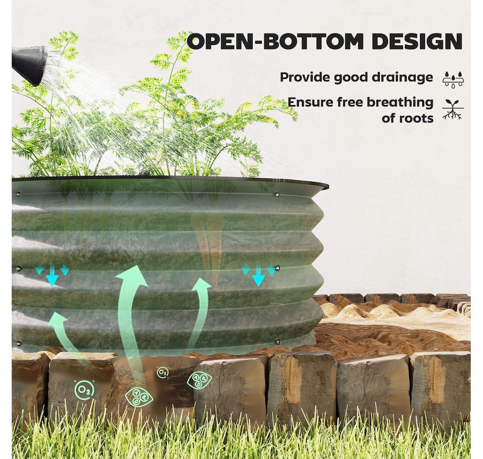 Image 988129_ALTMORE4.jpg, Product 988-129 / Price $74.99, Outsunny Steel Raised Beds for Garden Set of 2 for Growing Flowers, Green from Outsunny on TSC.ca's Home & Garden department