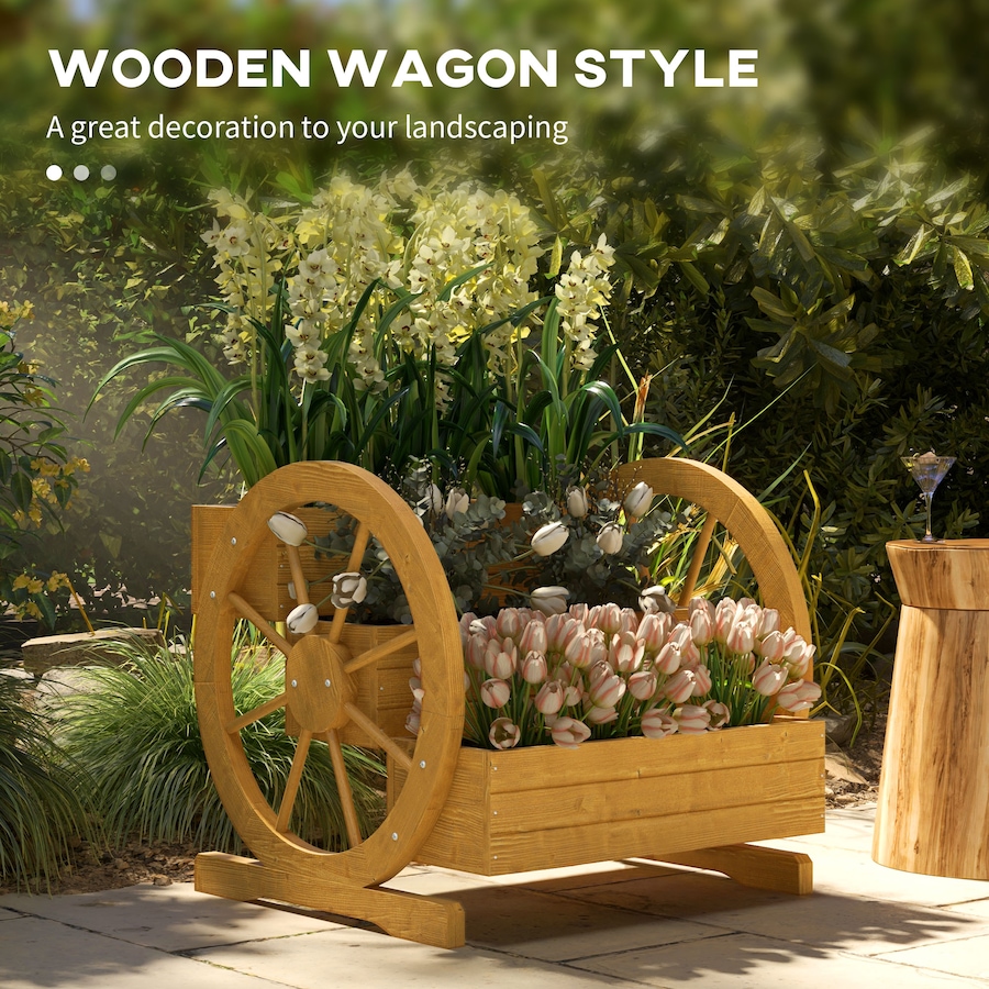 Image 988130_ALTMORE3.jpg, Product 988-130 / Price $79.99, Outsunny Wooden Wagon Planter Box, Decorative 3-Tier Raised Garden Bed from Outsunny on TSC.ca's Home & Garden department
