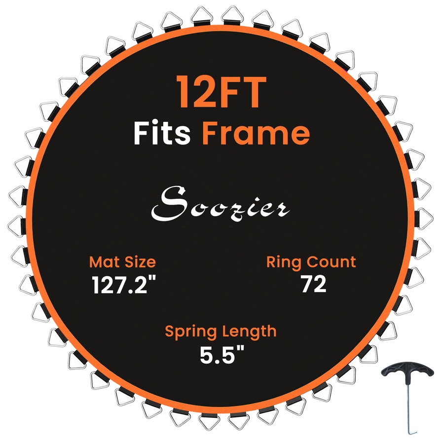 Image 988132.jpg, Product 988-132 / Price $54.99, Soozier Replacement Trampoline Mat with 72 V-Hooks, Fits 12ft Trampoline from Soozier on TSC.ca's Health & Fitness department
