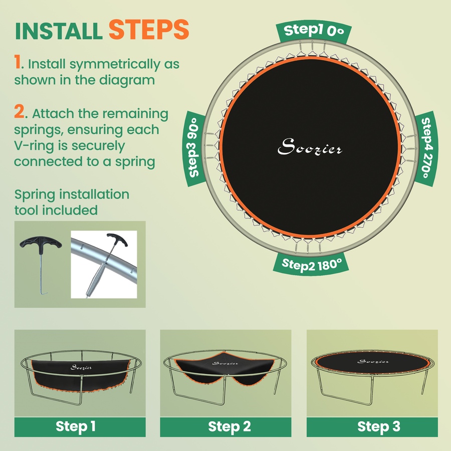 Image 988132_ALTMORE4.jpg, Product 988-132 / Price $54.99, Soozier Replacement Trampoline Mat with 72 V-Hooks, Fits 12ft Trampoline from Soozier on TSC.ca's Health & Fitness department