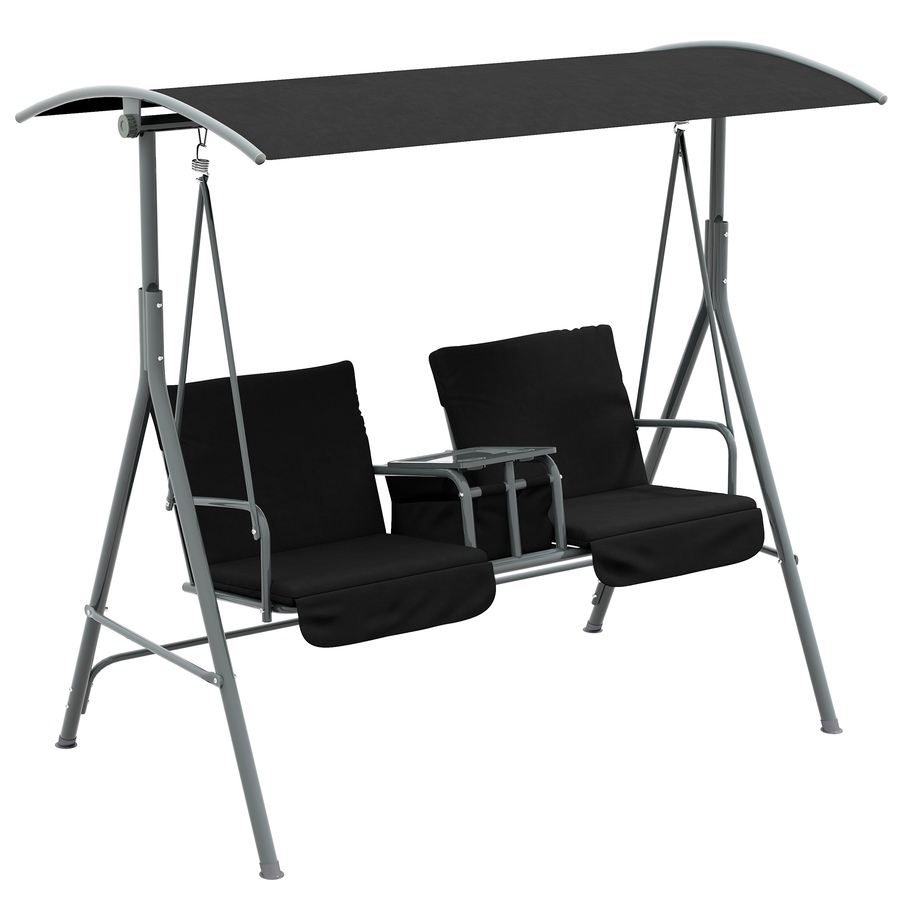Image 988147.jpg, Product 988-147 / Price $219.99, Outsunny 2-Seat Patio Swing Chair with Adjustable Canopy, Centre Table from Outsunny on TSC.ca's Home & Garden department