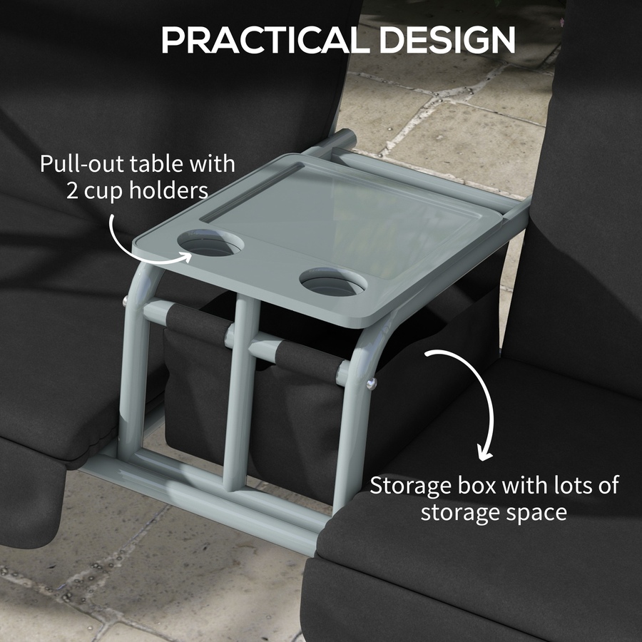 Image 988147_ALTMORE4.jpg, Product 988-147 / Price $219.99, Outsunny 2-Seat Patio Swing Chair with Adjustable Canopy, Centre Table from Outsunny on TSC.ca's Home & Garden department