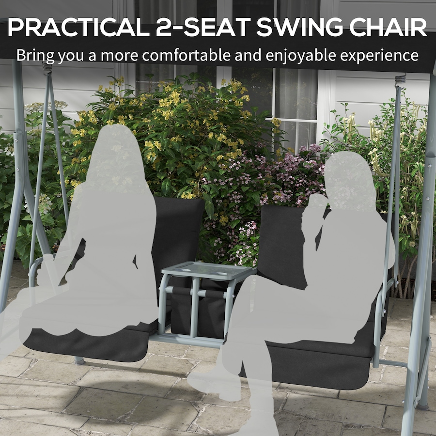 Image 988147_ALTMORE6.jpg, Product 988-147 / Price $219.99, Outsunny 2-Seat Patio Swing Chair with Adjustable Canopy, Centre Table from Outsunny on TSC.ca's Home & Garden department