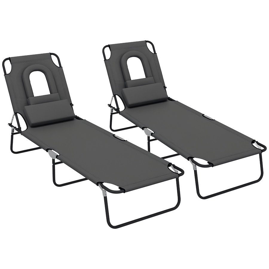 Image 988148.png, Product 988-148 / Price $118.00, Outsunny 2PCS Adjustable Outdoor Lounge Chair, Garden Folding Chaise Lounge from Outsunny on TSC.ca's Home & Garden department
