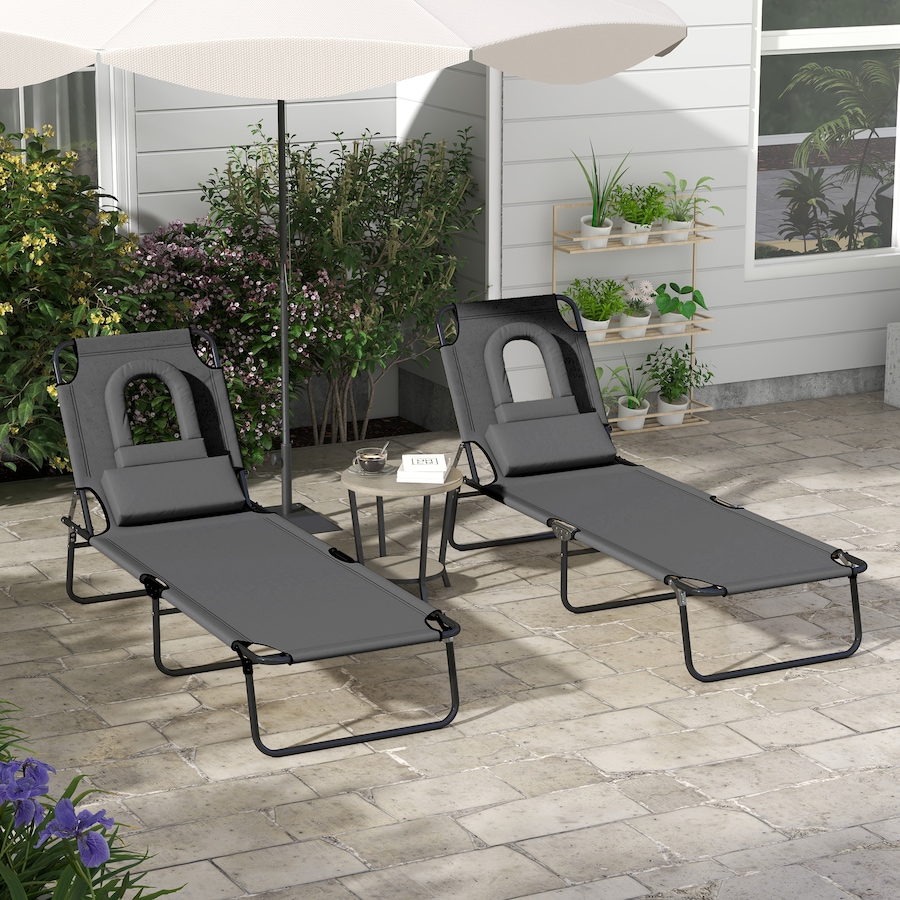Image 988148_ALTMORE1.jpg, Product 988-148 / Price $118.00, Outsunny 2PCS Adjustable Outdoor Lounge Chair, Garden Folding Chaise Lounge from Outsunny on TSC.ca's Home & Garden department