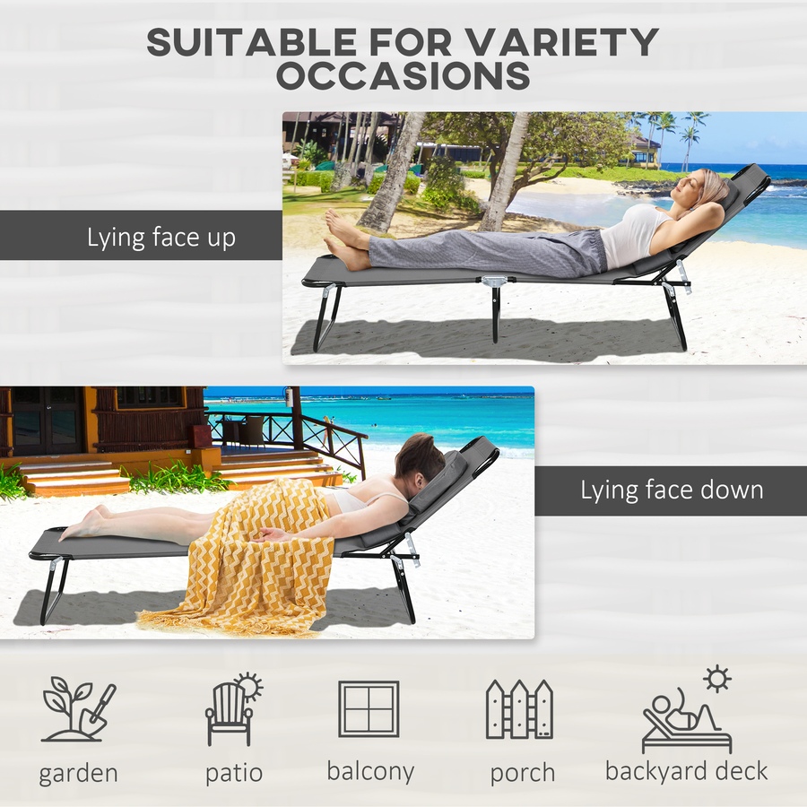 Image 988148_ALTMORE4.jpg, Product 988-148 / Price $118.00, Outsunny 2PCS Adjustable Outdoor Lounge Chair, Garden Folding Chaise Lounge from Outsunny on TSC.ca's Home & Garden department