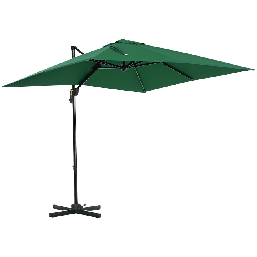Image 988150.jpg, Product 988-150 / Price $169.99, Outsunny 8'x8' Square Patio Hanging Offset Umbrella w/ Cross Base Green from Outsunny on TSC.ca's Home & Garden department