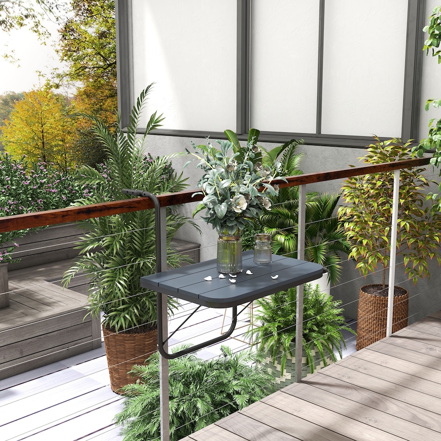 Image 988151_ALTMORE1.jpg, Product 988-151 / Price $78.99, Outsunny Railing Table w/ Adjustable Height, Outdoor Hanging Table, Black from Outsunny on TSC.ca's Home & Garden department