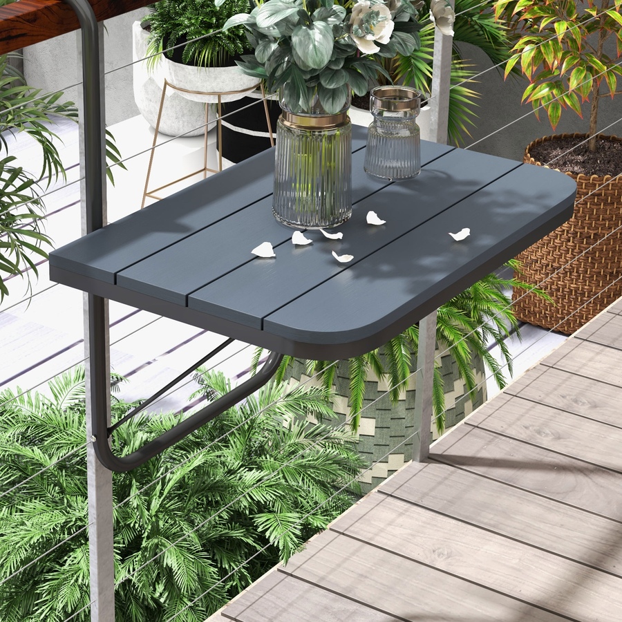 Image 988151_ALTMORE6.jpg, Product 988-151 / Price $78.99, Outsunny Railing Table w/ Adjustable Height, Outdoor Hanging Table, Black from Outsunny on TSC.ca's Home & Garden department