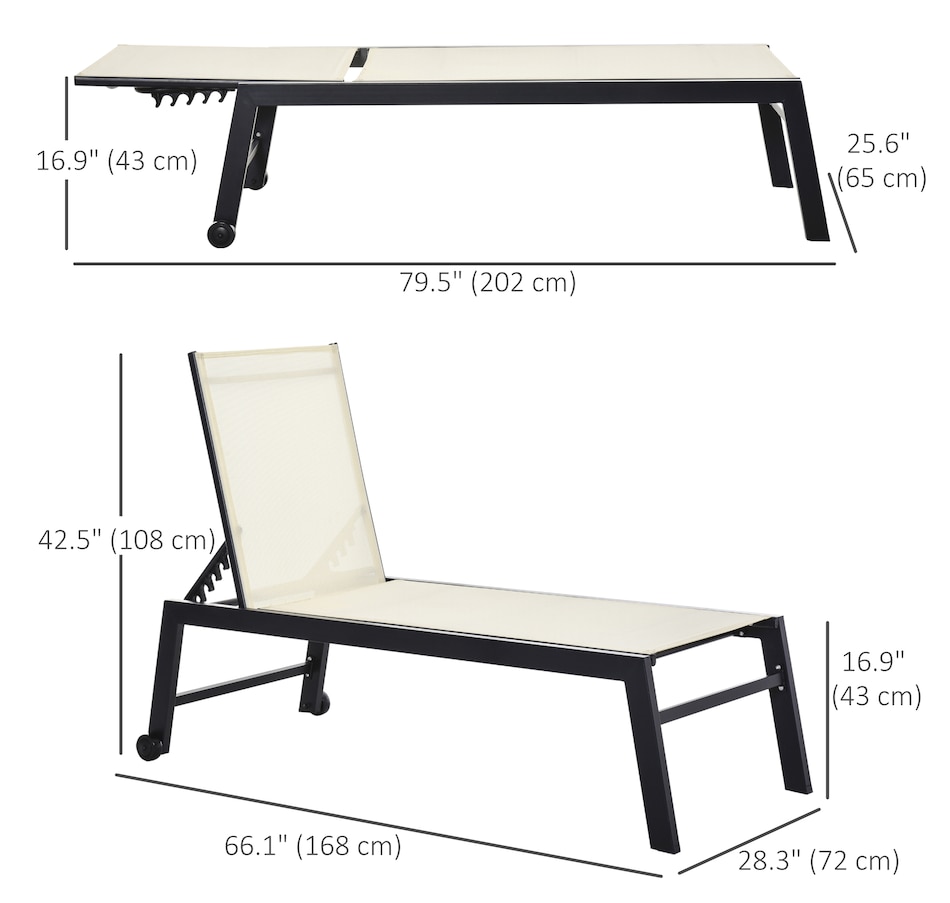 Image 988159_ALTMORE2.jpg, Product 988-159 / Price $149.99, Outsunny Patio Chaise Lounge Chair with 5-Position Backrest, White from Outsunny on TSC.ca's Home & Garden department