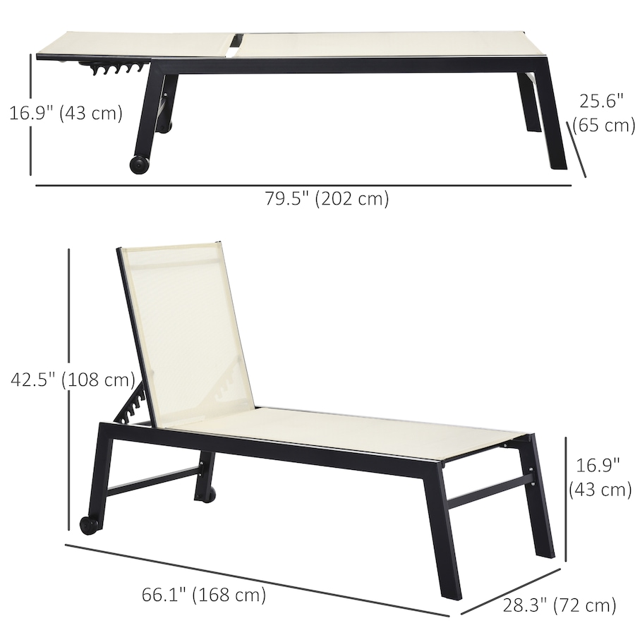 Image 988159_ALTMORE2.jpg, Product 988-159 / Price $149.99, Outsunny Patio Chaise Lounge Chair with 5-Position Backrest, White from Outsunny on TSC.ca's Home & Garden department