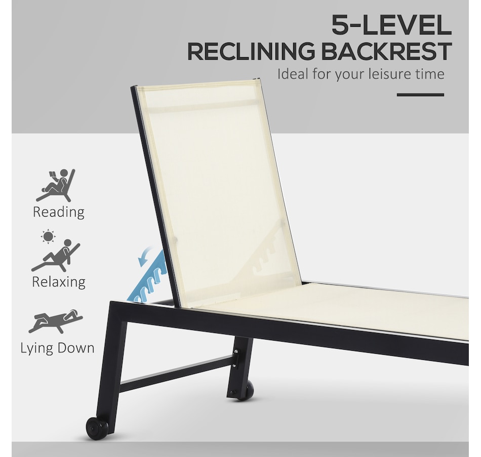 Image 988159_ALTMORE4.jpg, Product 988-159 / Price $149.99, Outsunny Patio Chaise Lounge Chair with 5-Position Backrest, White from Outsunny on TSC.ca's Home & Garden department