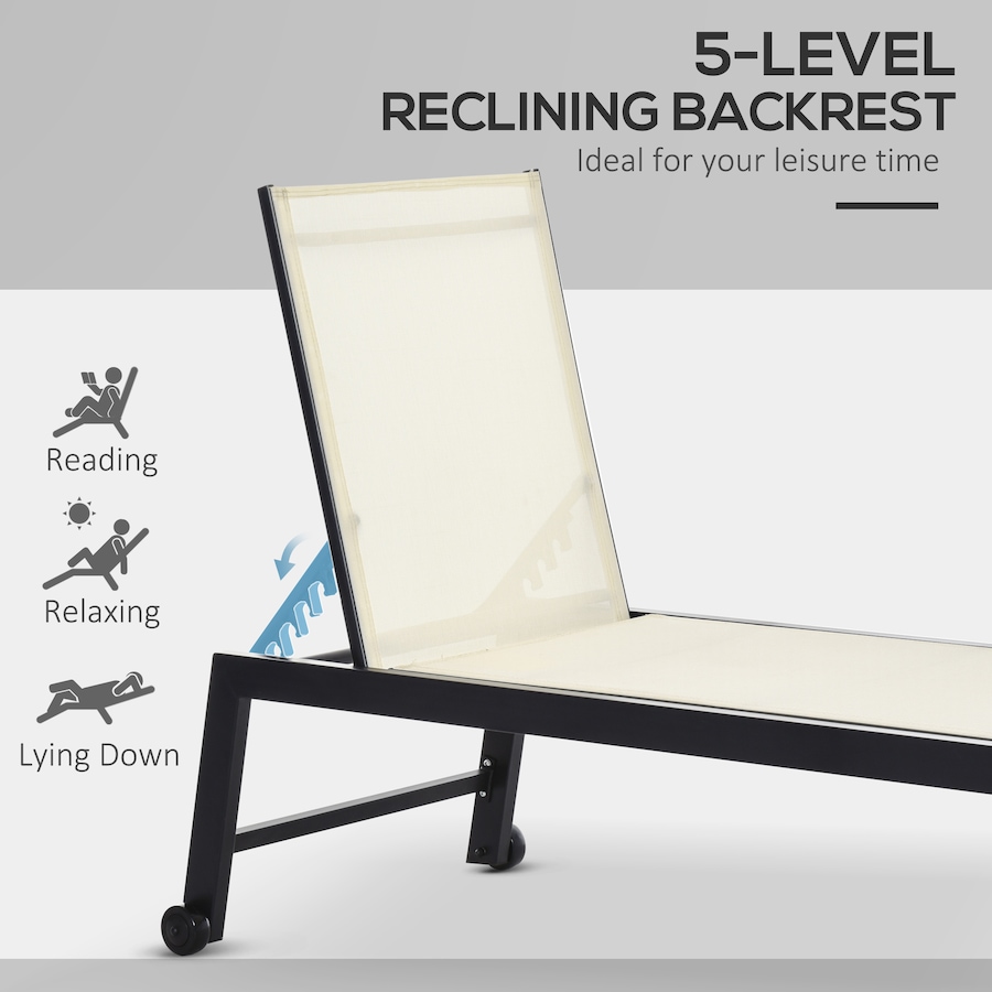 Image 988159_ALTMORE4.jpg, Product 988-159 / Price $149.99, Outsunny Patio Chaise Lounge Chair with 5-Position Backrest, White from Outsunny on TSC.ca's Home & Garden department