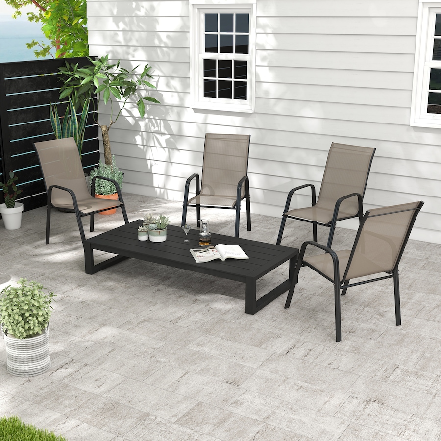 Image 988162_ALTMORE1.jpg, Product 988-162 / Price $159.99, Outsunny Set of 4 Patio Dining Chairs with Armrests for Garden, Grey from Outsunny on TSC.ca's Home & Garden department